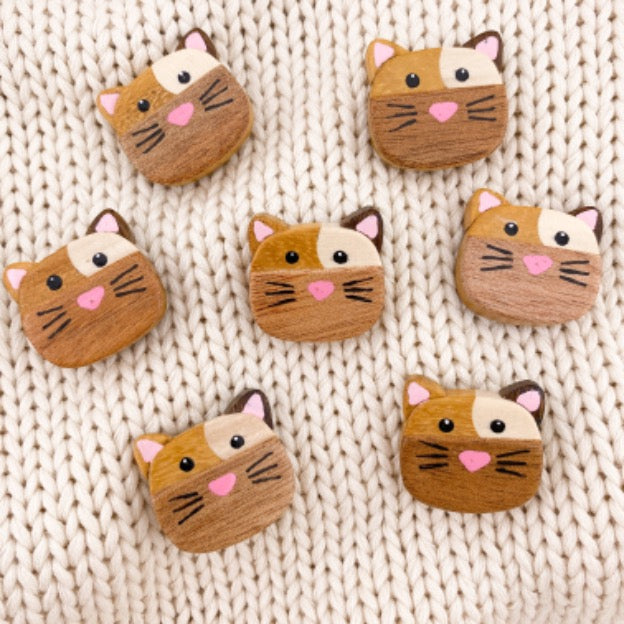 Holzknopf Katze