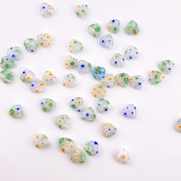 Millefiori Glasperlen herzförmig