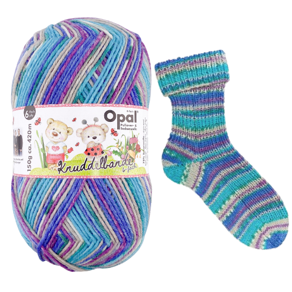 Opal knuddelbande sockenwolle 6 fach Blau