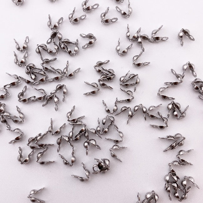 Perlenspitzen Knotenabdeckung 6 mm Silber