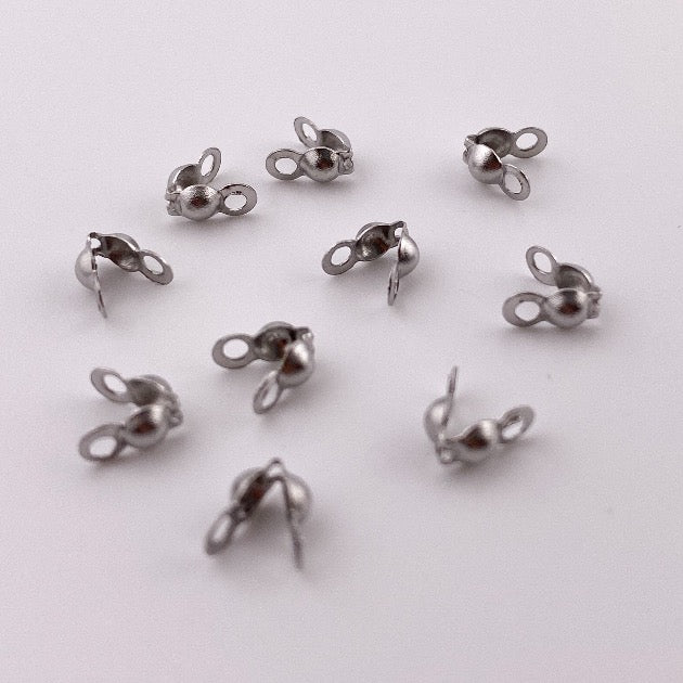 Perlenspitzen Knotenabdeckung 6 mm Silber