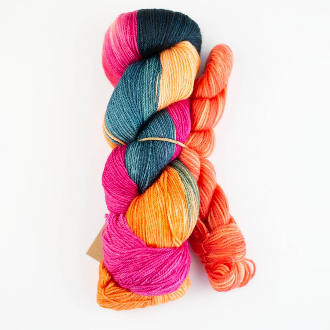 Sockenwolle manos del Uruguay Pink blau orange