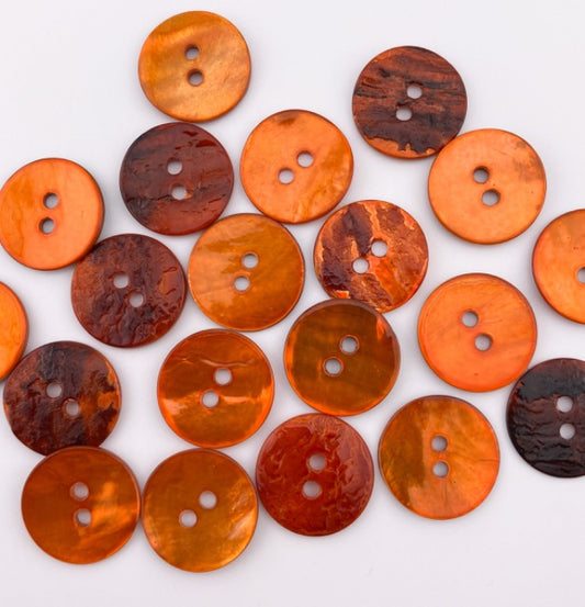 Knopf Muschel 16 mm orange